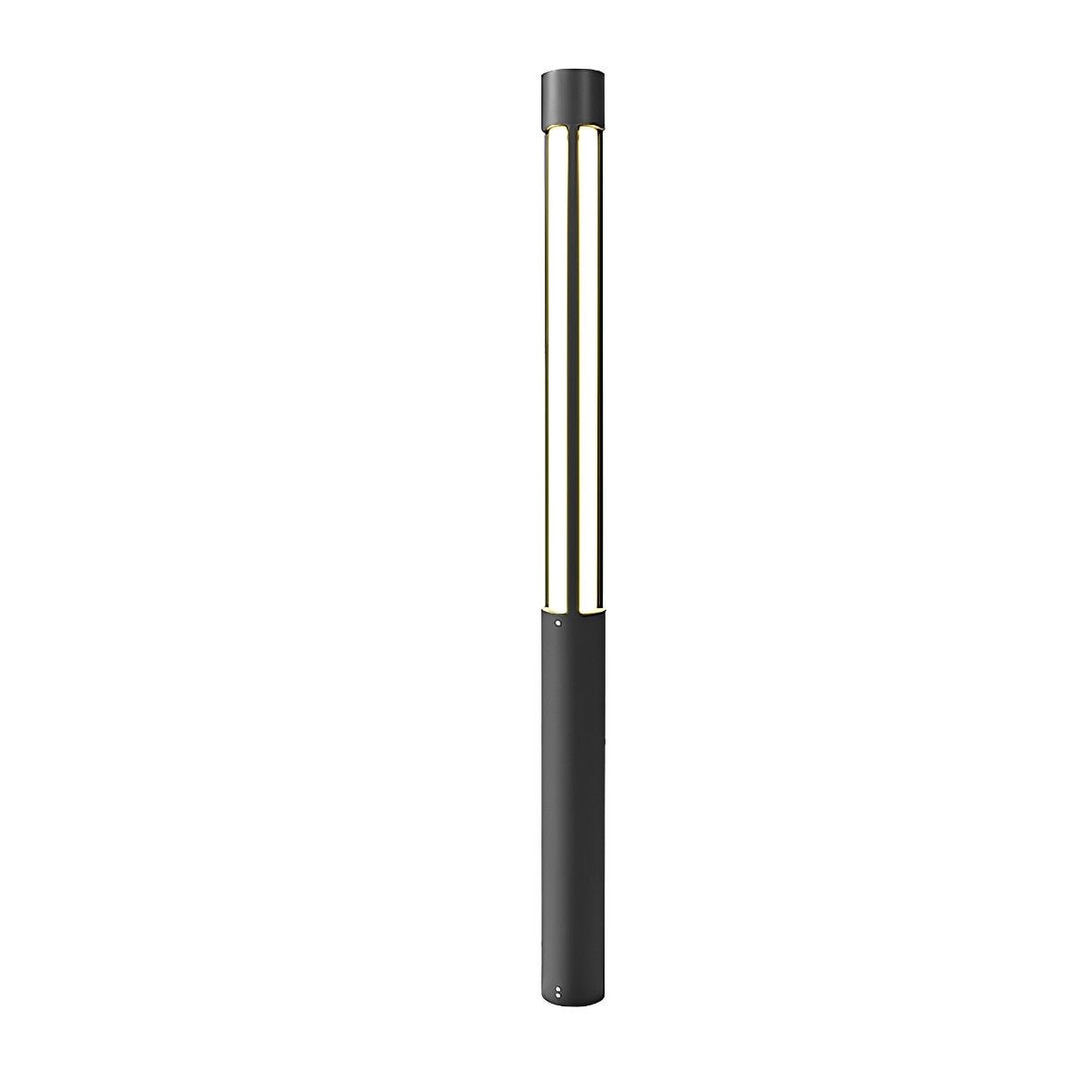 LED Black Modern Outdoor Post Light - Cylinder Design for Pathway, Garden & Street Illumination