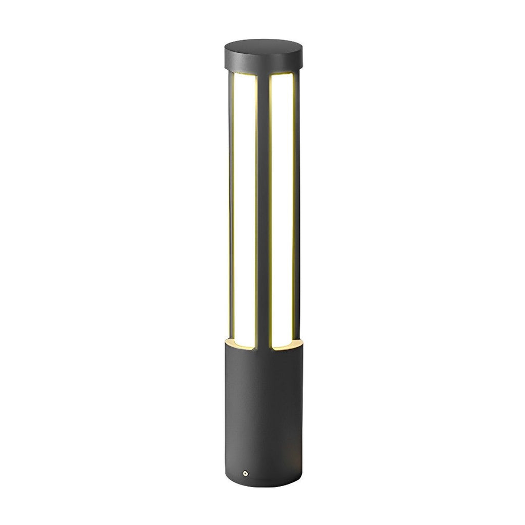 LED Black Modern Outdoor Post Light - Cylinder Design for Pathway, Garden & Street Illumination