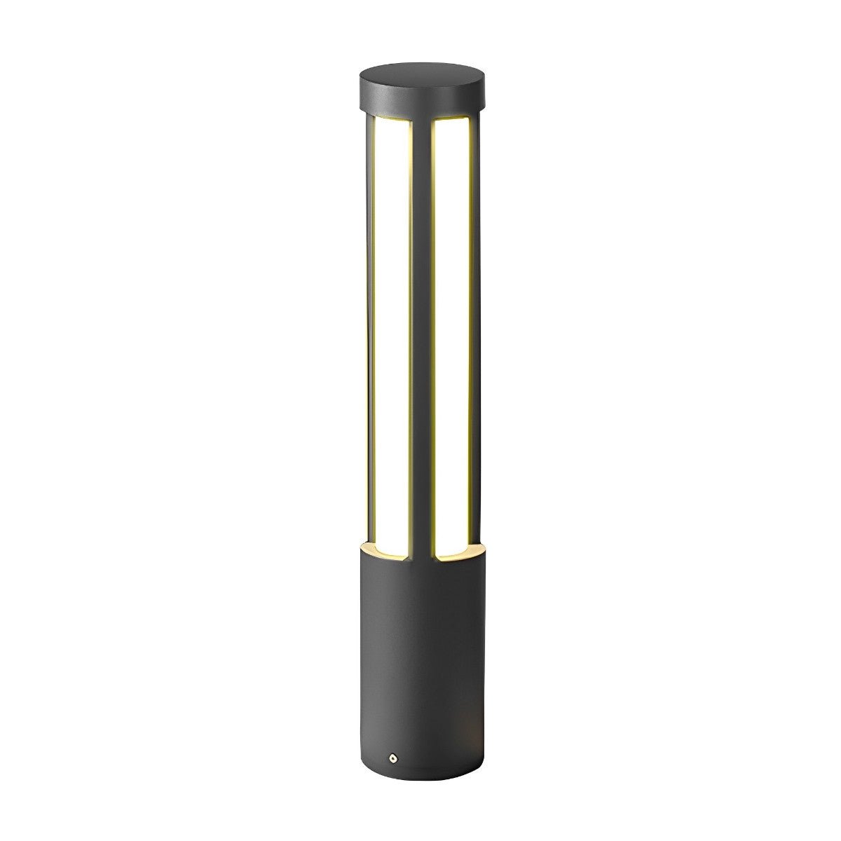 LED Black Modern Outdoor Post Light - Cylinder Design for Pathway, Garden & Street Illumination