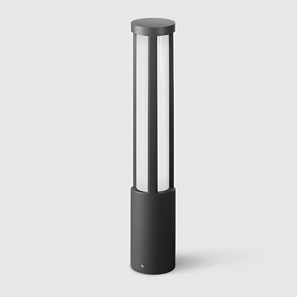 LED Black Modern Outdoor Post Light - Cylinder Design for Pathway, Garden & Street Illumination