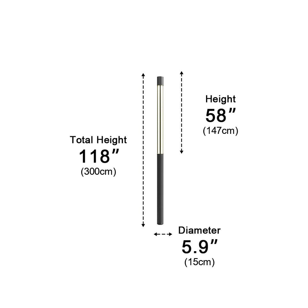 LED Black Modern Outdoor Post Light - Cylinder Design for Pathway, Garden & Street Illumination