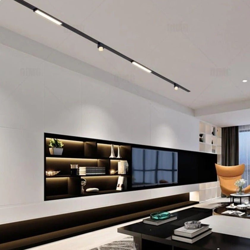 LED Track Lighting System with Adjustable Heads for Home and Office Use