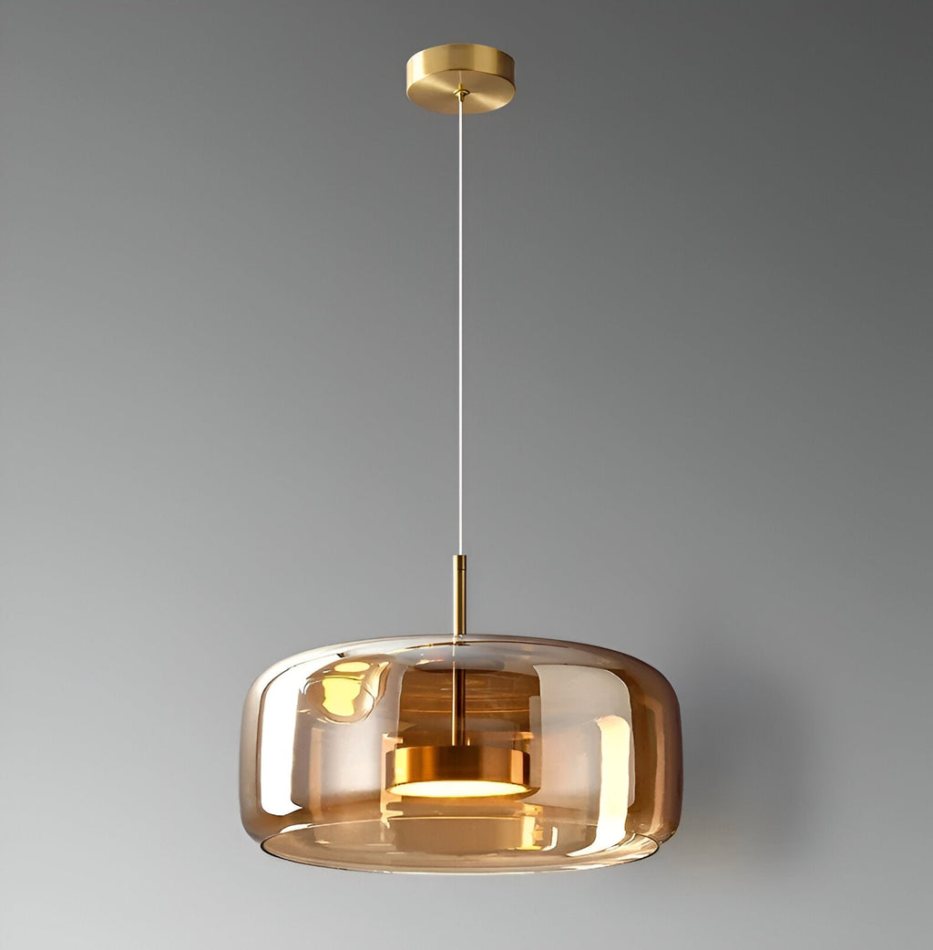 Glass LED Pendant Light with Retro Modern Style for Kitchen Island, Dining Room & Interior Hanging Lighting