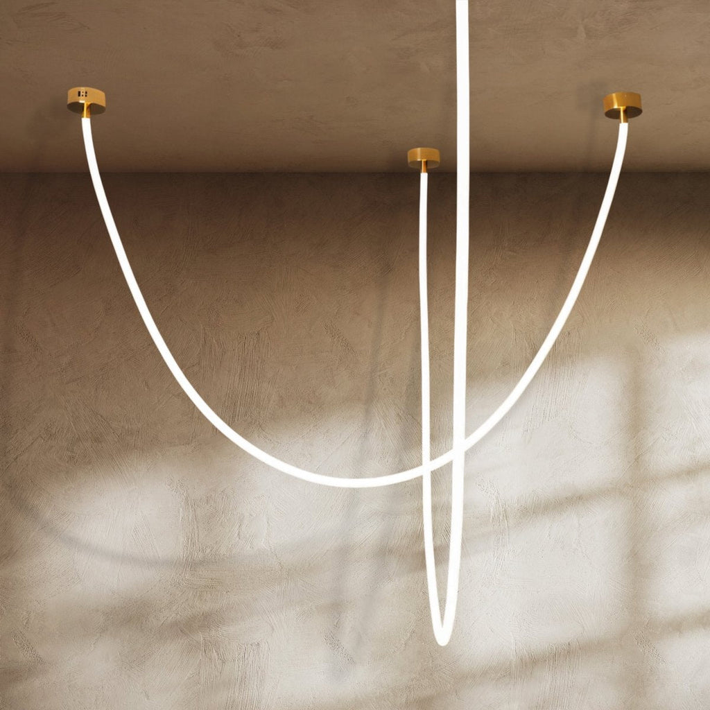 LED Filo Chandelier Light Fixture - Modern Hanging Pendant for Dining Room & Living Space Decor