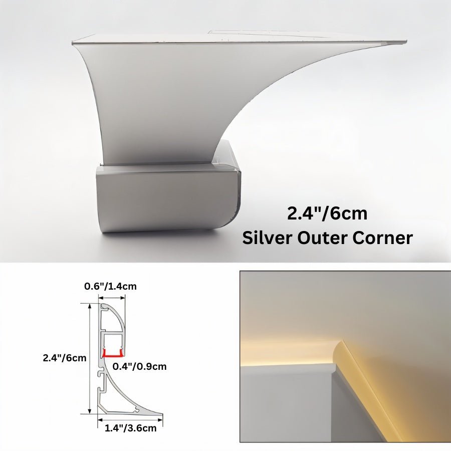 LED Profile Light Fixture - Slim Design for Modern Spaces - Adjustable Brightness for Home & Office Use