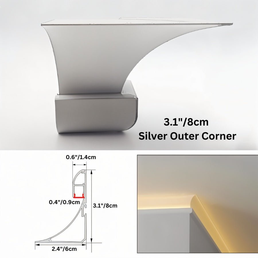 LED Profile Light Fixture - Slim Design for Modern Spaces - Adjustable Brightness for Home & Office Use
