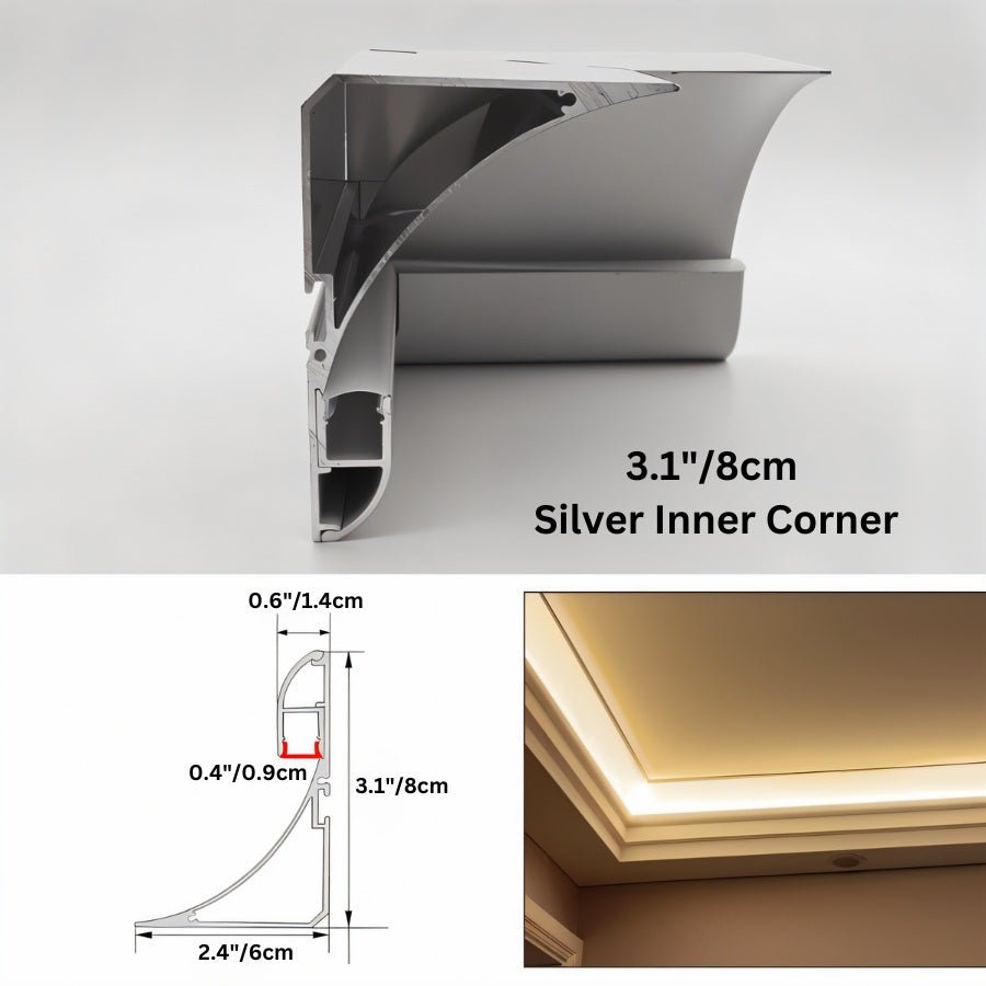 LED Profile Light Fixture - Slim Design for Modern Spaces - Adjustable Brightness for Home & Office Use