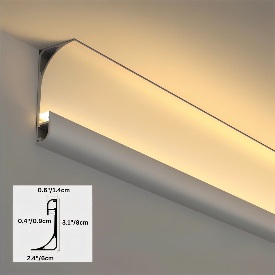 LED Profile Light Fixture - Slim Design for Modern Spaces - Adjustable Brightness for Home & Office Use