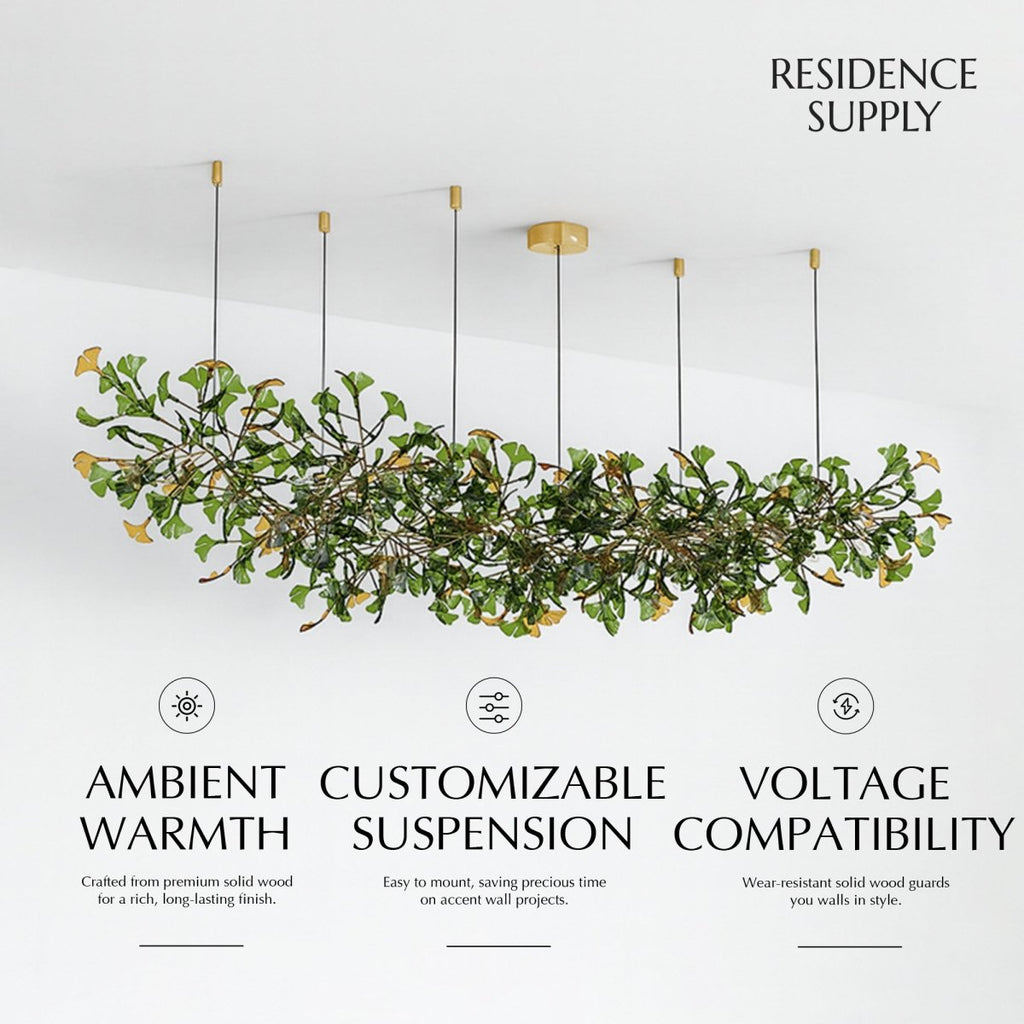 Modern Copper and Glass Chandelier | Adjustable Height, LED Illumination for Home Decor and Contemporary Spaces