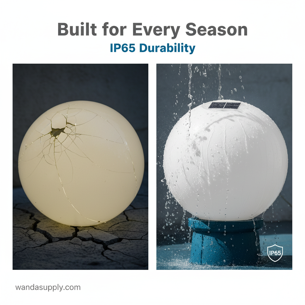 Solar Waterproof Globe Light for Outdoor Garden, Patio, and Landscape Lighting