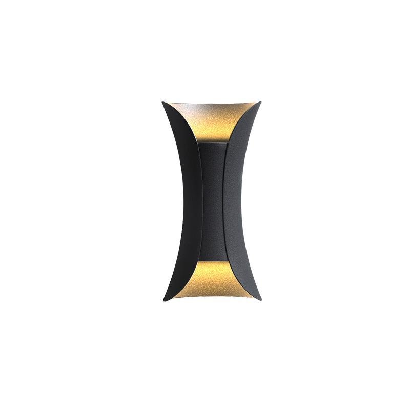LED Waterproof Outdoor Wall Lights - Curved Up and Down Lighting Fixture for Patios, Gardens, and Entryways