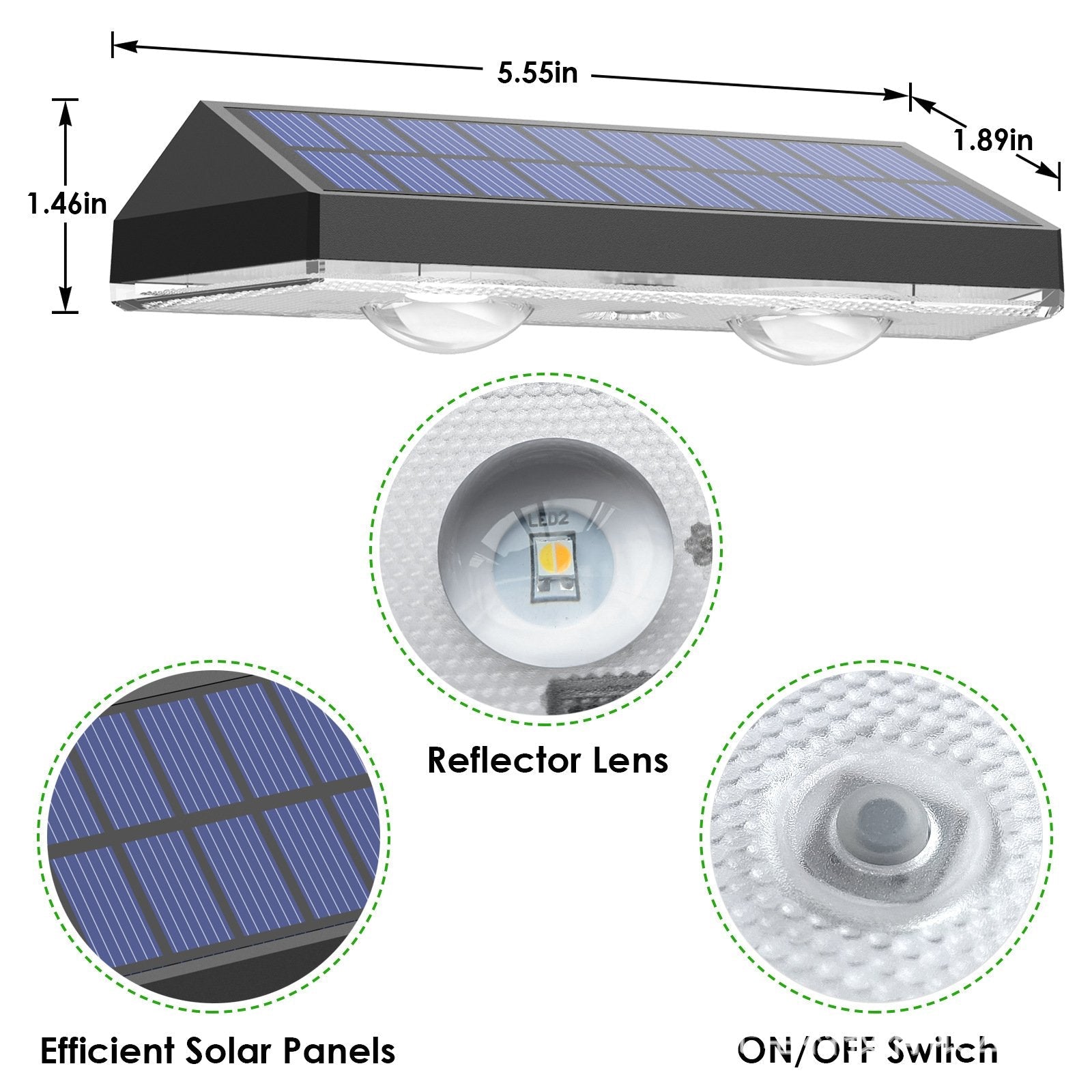 Solar Fence Lights Outdoor Waterproof – Warm White & RGB LED Deck, Railing, Patio & Stair Lights with 8 Color Modes and Memory Function