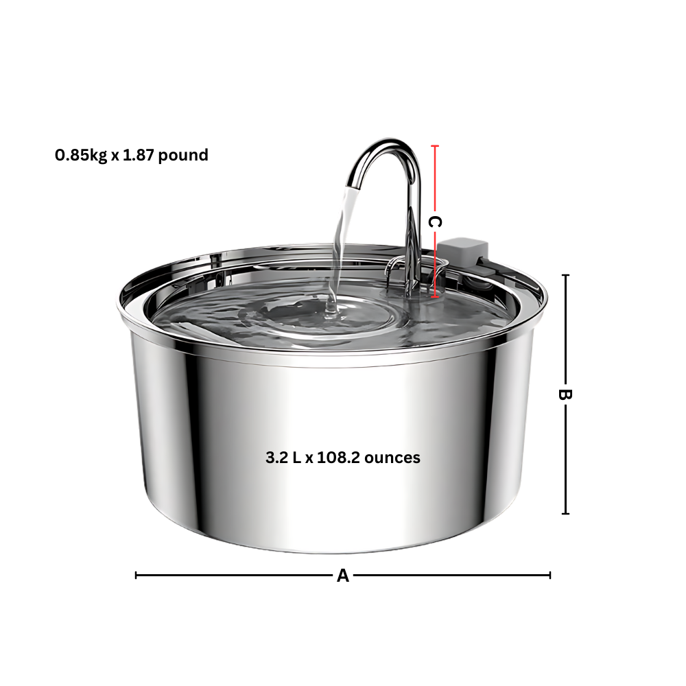 Automatic Cat Water Fountain | Stainless Steel Large Capacity Drinking Dispenser