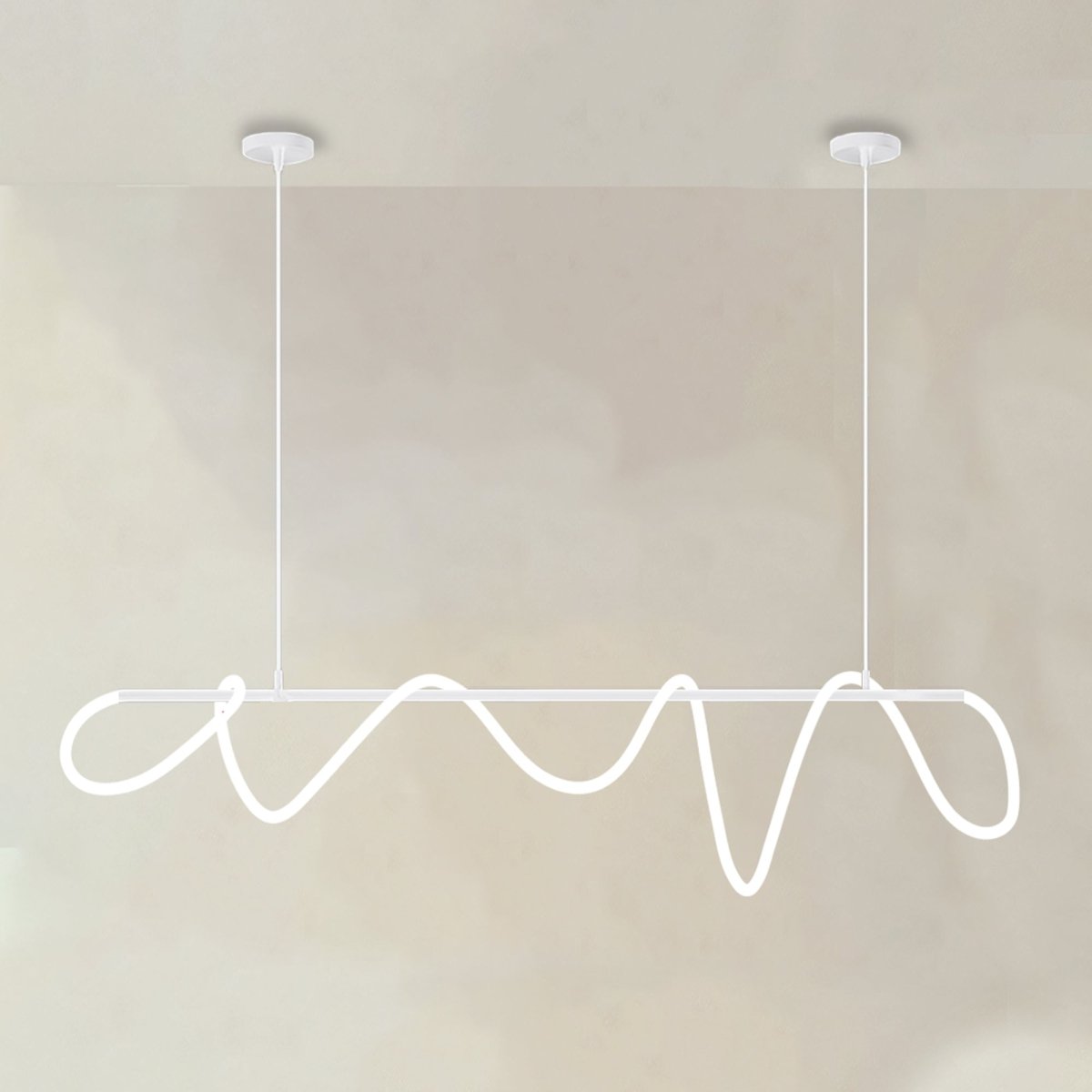 LED Linea Chandelier Light Fixture - Modern Hanging Pendant for Dining Room & Entryway Lighting