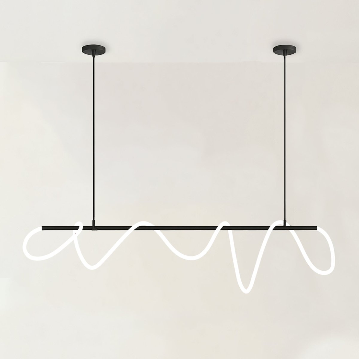 LED Linea Chandelier Light Fixture - Modern Hanging Pendant for Dining Room & Entryway Lighting