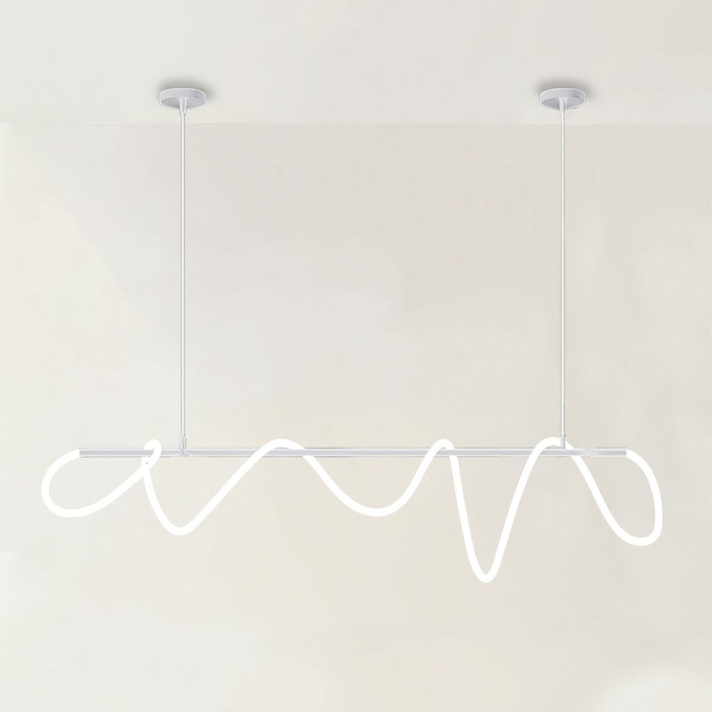 LED Linea Chandelier Light Fixture - Modern Hanging Pendant for Dining Room & Entryway Lighting