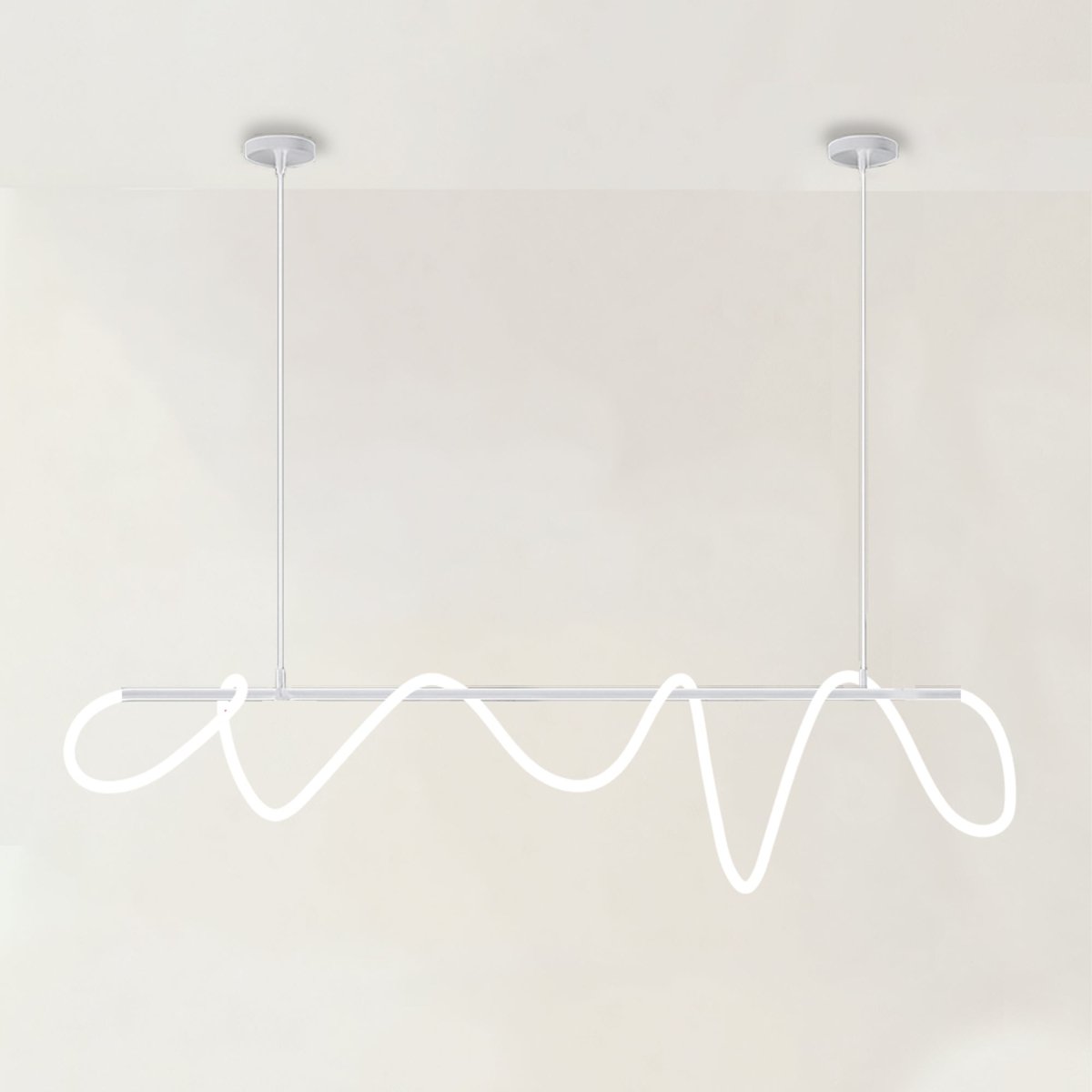 LED Linea Chandelier Light Fixture - Modern Hanging Pendant for Dining Room & Entryway Lighting