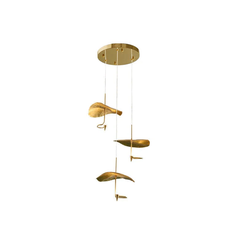 Lotus Leaf Chandelier Light Fixture - Modern Hanging Pendant for Dining Room & Living Room Decor