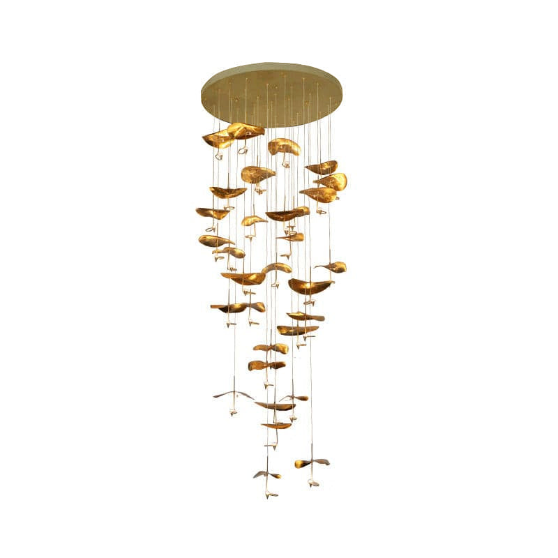 Lotus Leaf Chandelier Light Fixture - Modern Hanging Pendant for Dining Room & Living Room Decor