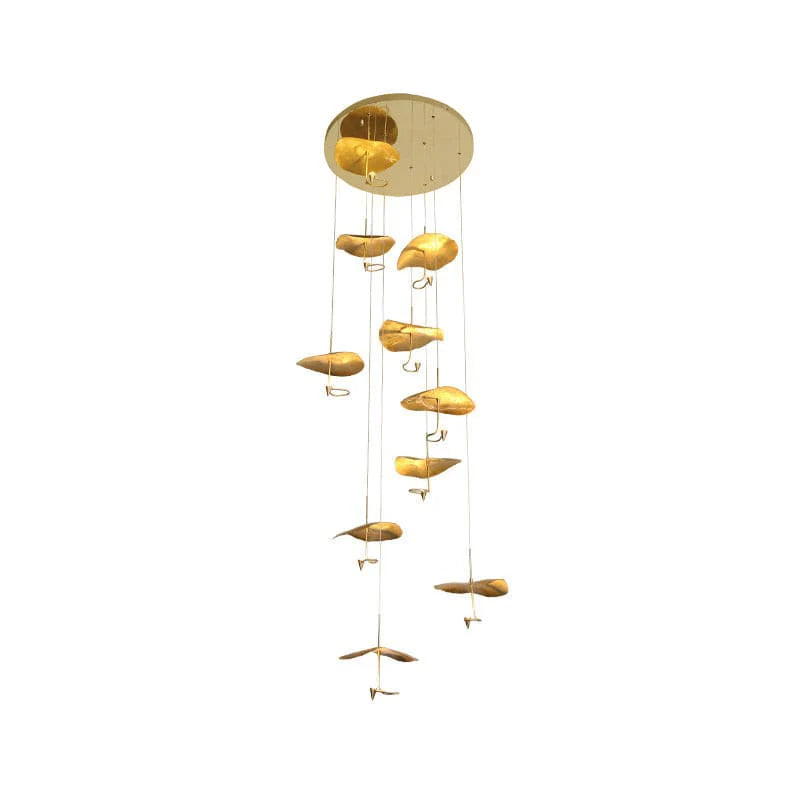 Lotus Leaf Chandelier Light Fixture - Modern Hanging Pendant for Dining Room & Living Room Decor