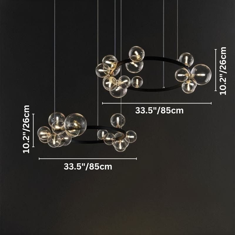 LED Crystal Chandelier Light Fixture - Modern Hanging Pendant for Dining Room & Living Room Decor
