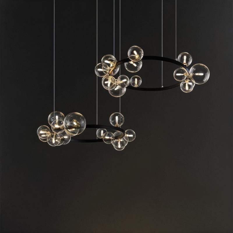 LED Crystal Chandelier Light Fixture - Modern Hanging Pendant for Dining Room & Living Room Decor