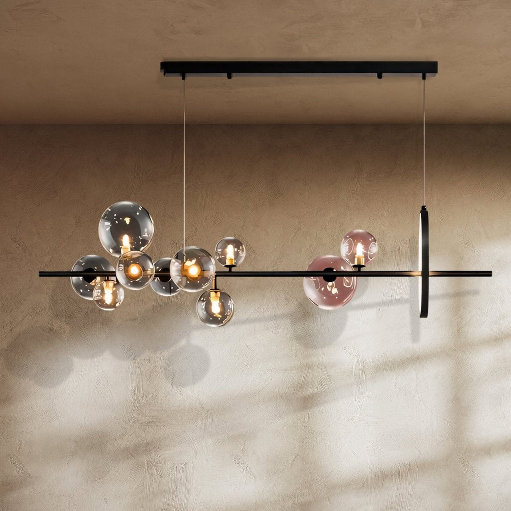 LED Crystal Chandelier Light Fixture - Modern Hanging Pendant for Dining Room & Living Room Decor