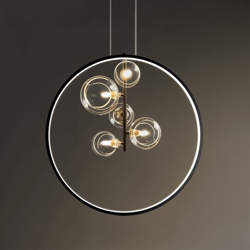 LED Crystal Chandelier Light Fixture - Modern Hanging Pendant for Dining Room & Living Room Decor