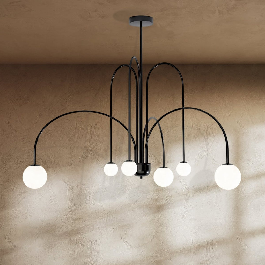 LED Crystal Chandelier Light Fixture - Modern Hanging Pendant for Dining Room & Living Room Decor