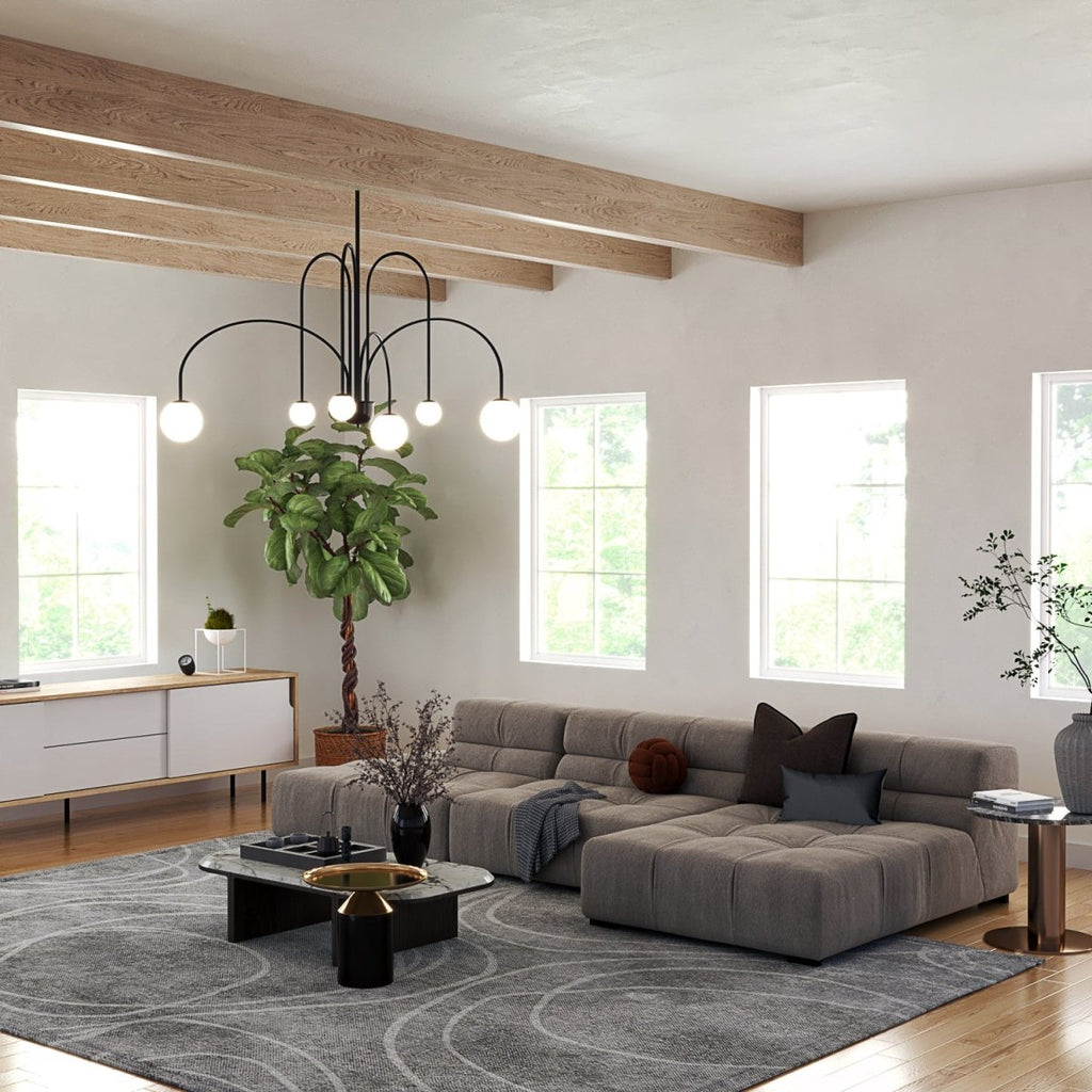 LED Crystal Chandelier Light Fixture - Modern Hanging Pendant for Dining Room & Living Room Decor