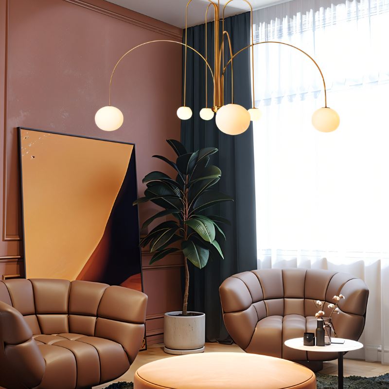 LED Crystal Chandelier Light Fixture - Modern Hanging Pendant for Dining Room & Living Room Decor