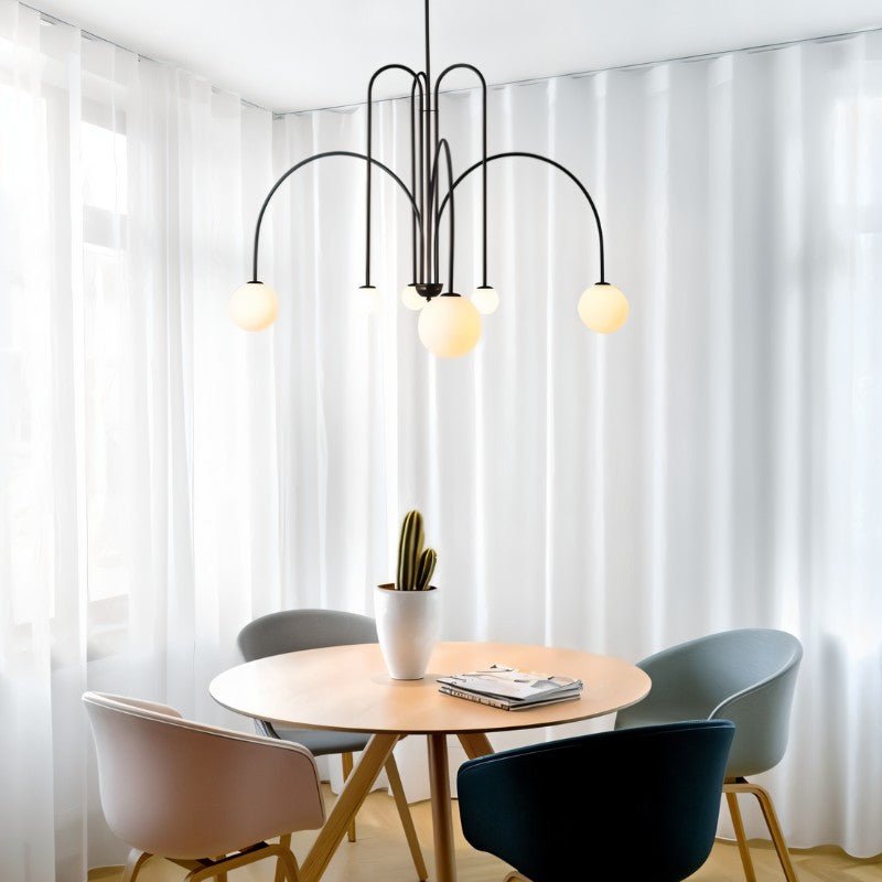 LED Crystal Chandelier Light Fixture - Modern Hanging Pendant for Dining Room & Living Room Decor
