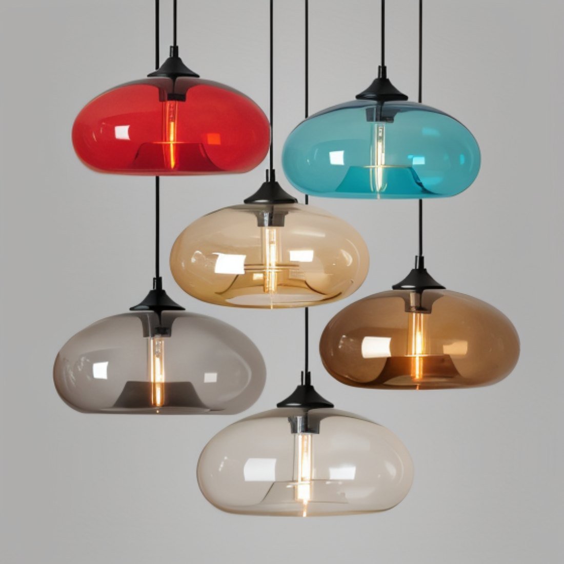 Lustre Pendant Light Fixture - Modern Hanging Lamp for Kitchen, Dining Room & Living Room
