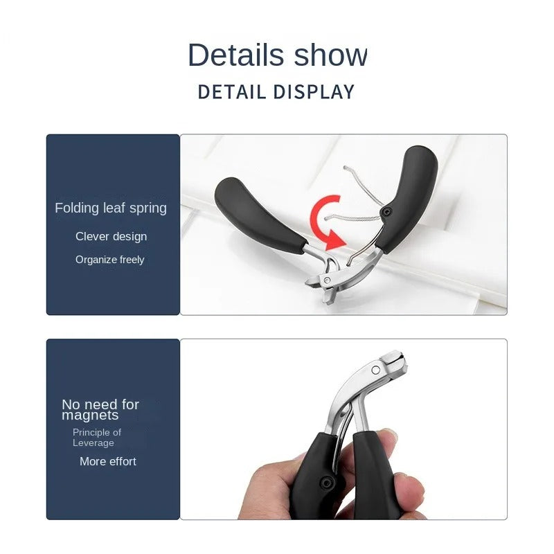 Professional Toenail Clippers, Heavy-Duty Toenail Trimmer - Anti-Splatter, Long Handle, Modern Stainless Steel Design