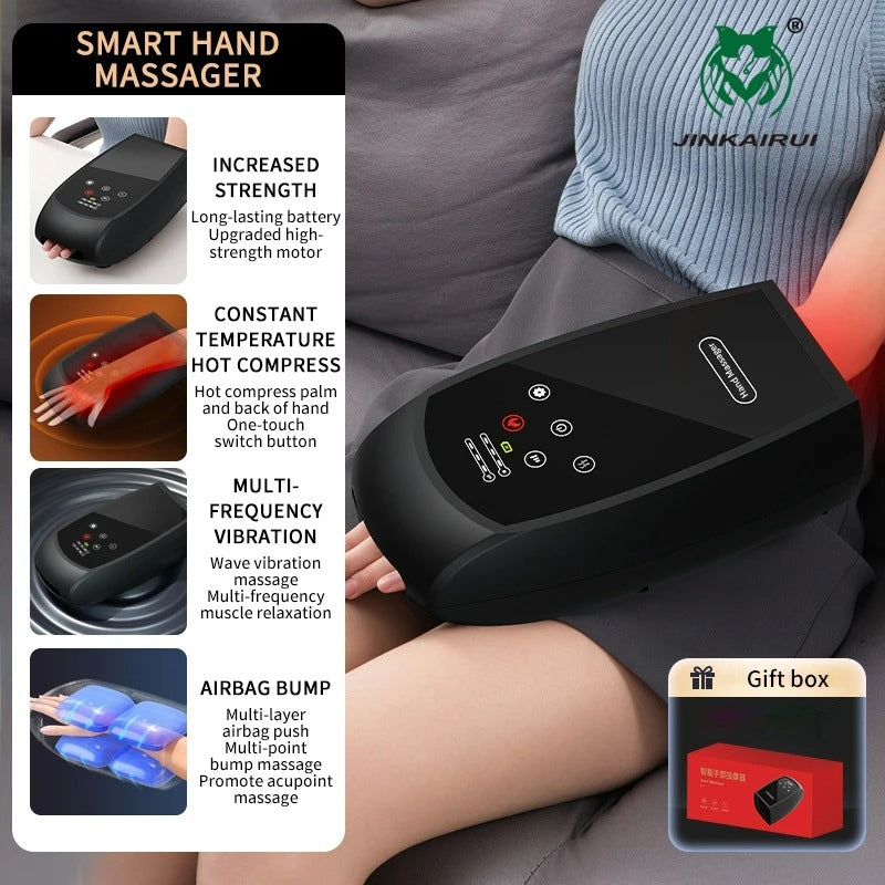 Electric Hand Massager for Arthritis - Relaxation & Pain Relief, Soothing Compression Therapy, Cordless Electric Massager