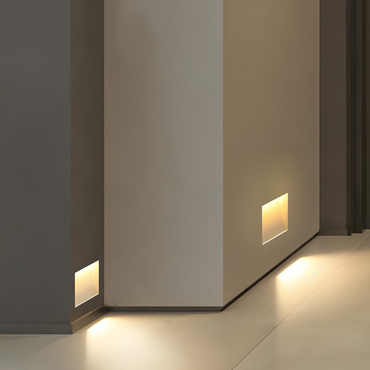LED Recessed Wall Sconces with Motion Sensor - Minimalist Stairway Lights for Home Lighting & Safety