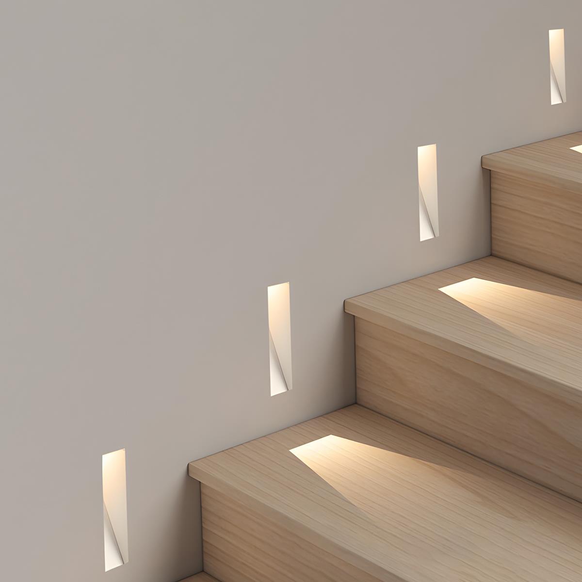 LED Recessed Wall Sconces with Motion Sensor - Minimalist Stairway Lights for Home Lighting & Safety