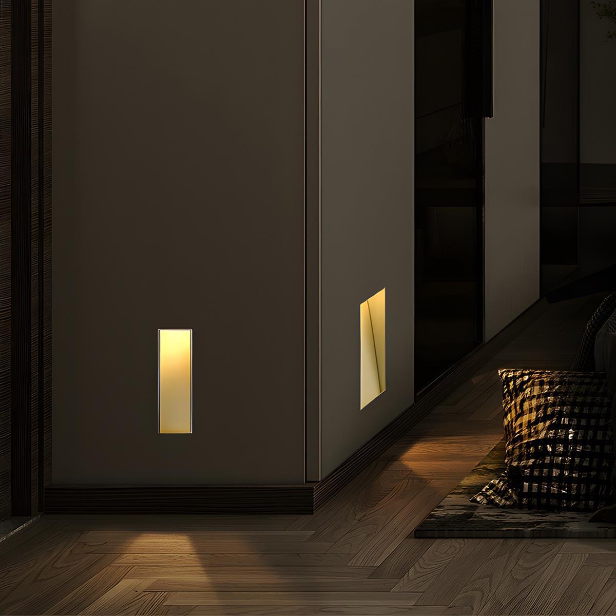 LED Recessed Wall Sconces – Motion Sensor Minimalist Stairway & Hallway Lights, Warm/Neutral/Cool White, Indoor Aluminum Fixture