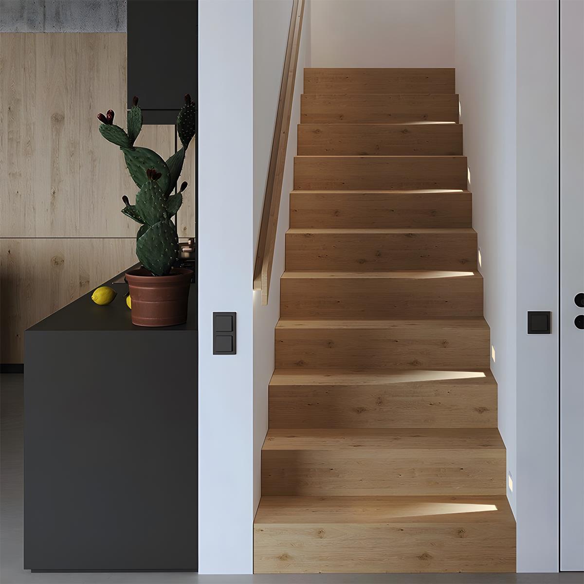 LED Recessed Wall Sconces – Motion Sensor Minimalist Stairway & Hallway Lights, Warm/Neutral/Cool White, Indoor Aluminum Fixture