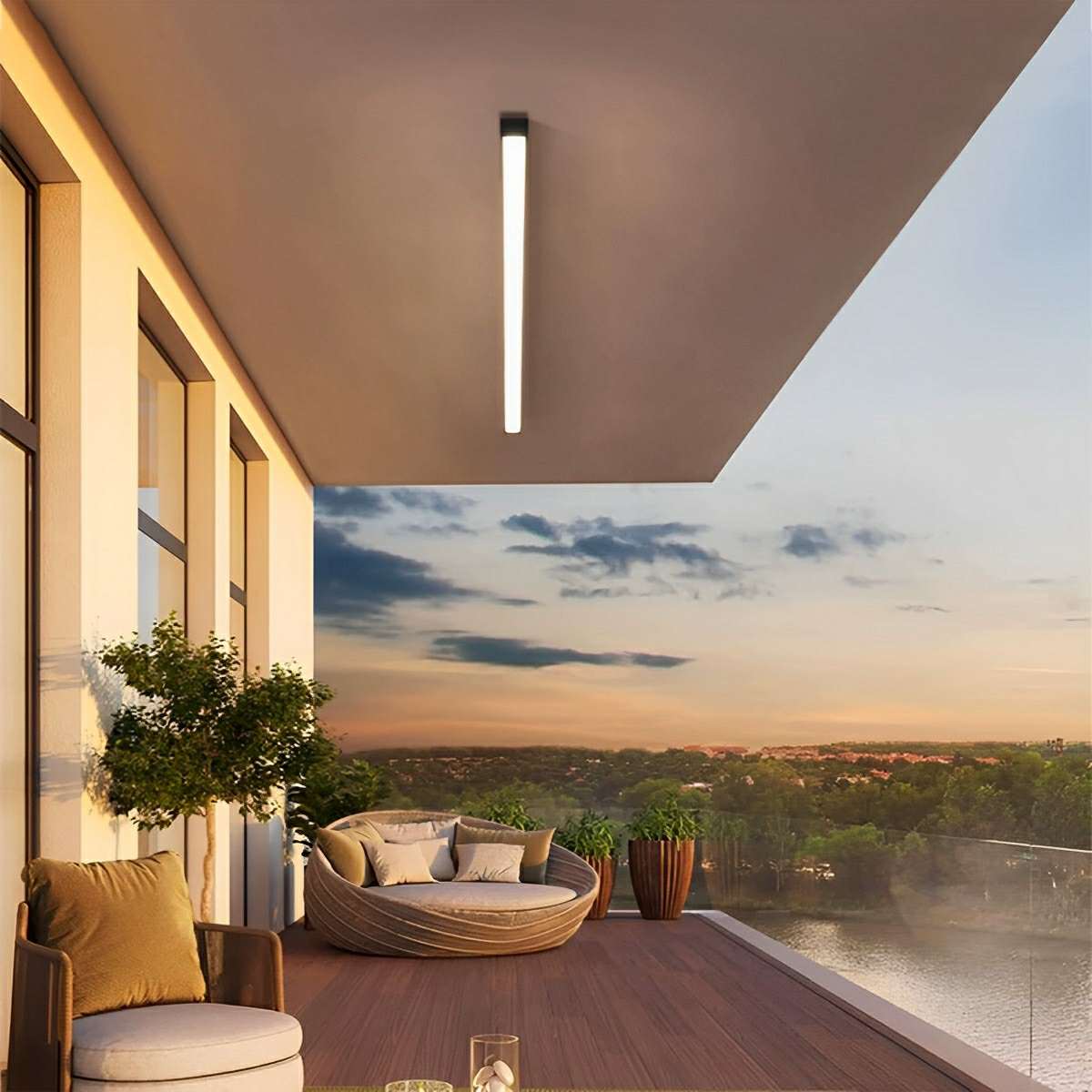 LED Modern Ceiling Light Fixture with Dimming Feature - Minimalist Design for Living Room & Kitchen