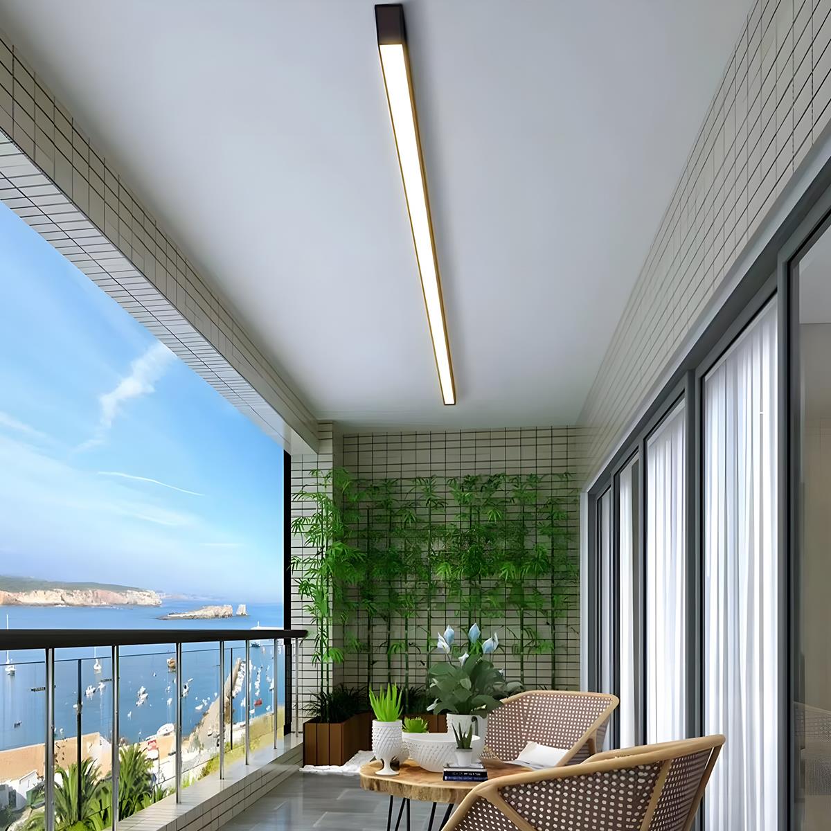 LED Modern Ceiling Light Fixture with Dimming Feature - Minimalist Design for Living Room & Kitchen