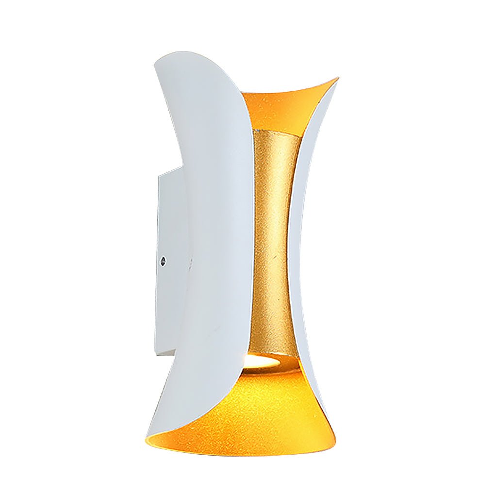 LED Waterproof Outdoor Wall Lights - Modern Curved Up and Down Lighting for Patios, Gardens, and Entryways