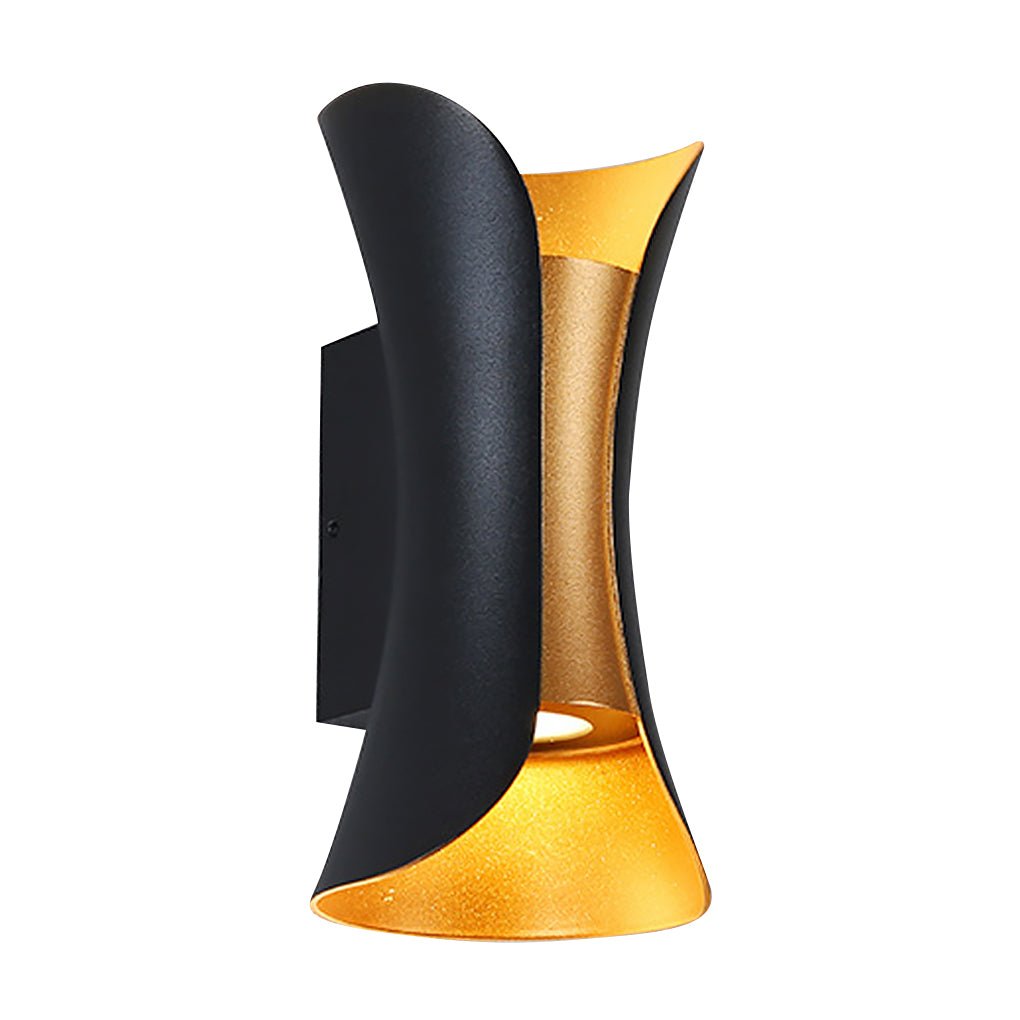 LED Waterproof Outdoor Wall Lights - Modern Curved Up and Down Lighting for Patios, Gardens, and Entryways