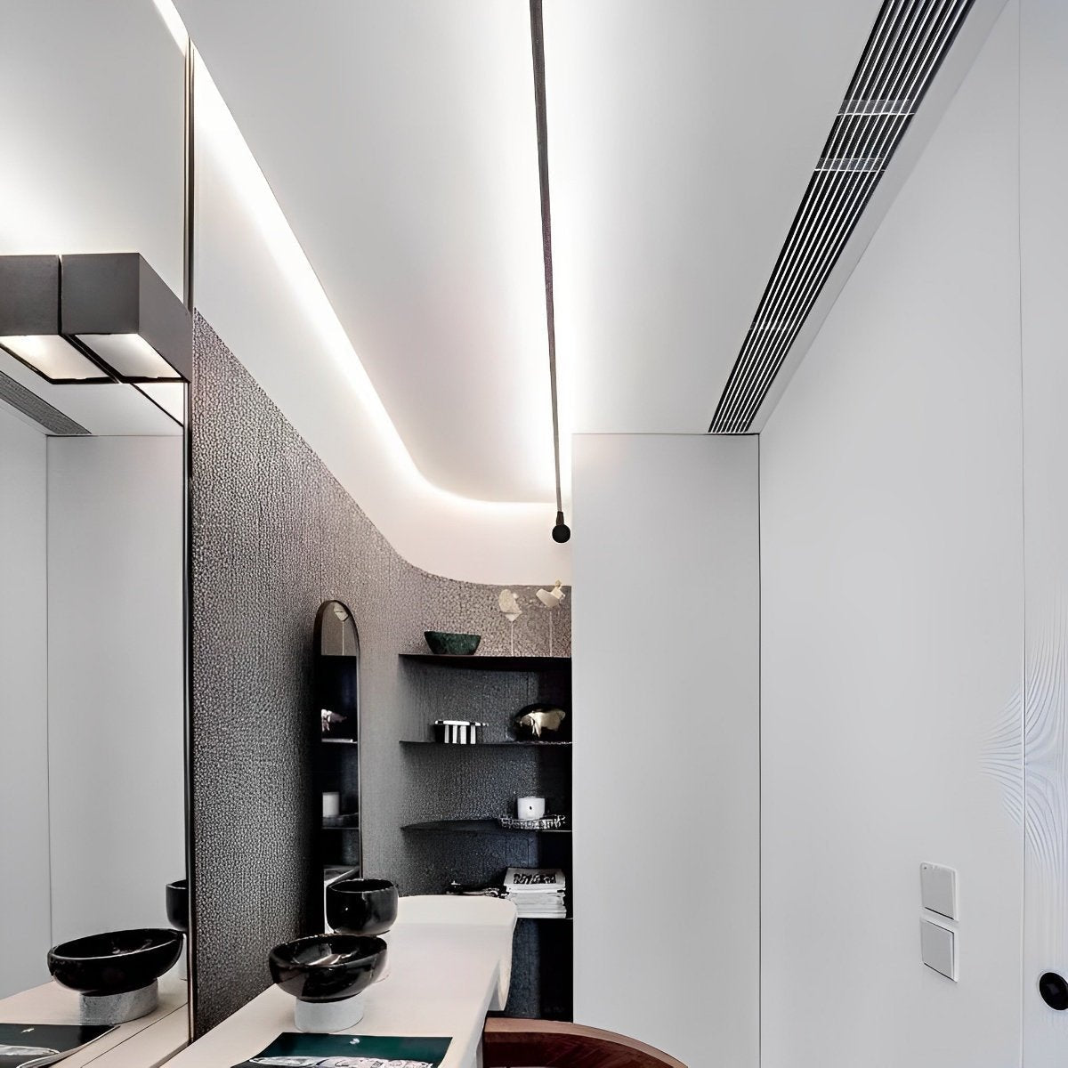 Modern Rotatable LED Strip Lights – Adjustable Linear Indoor Ceiling Light with Dimmable Remote