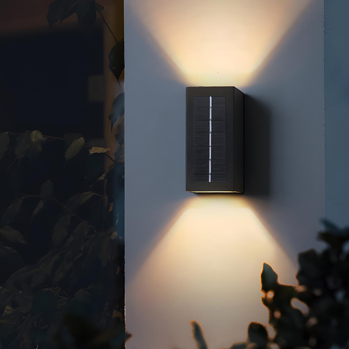 LED Solar Waterproof Up and Down Outdoor Wall Sconces for Garden, Patio & Exterior Lighting