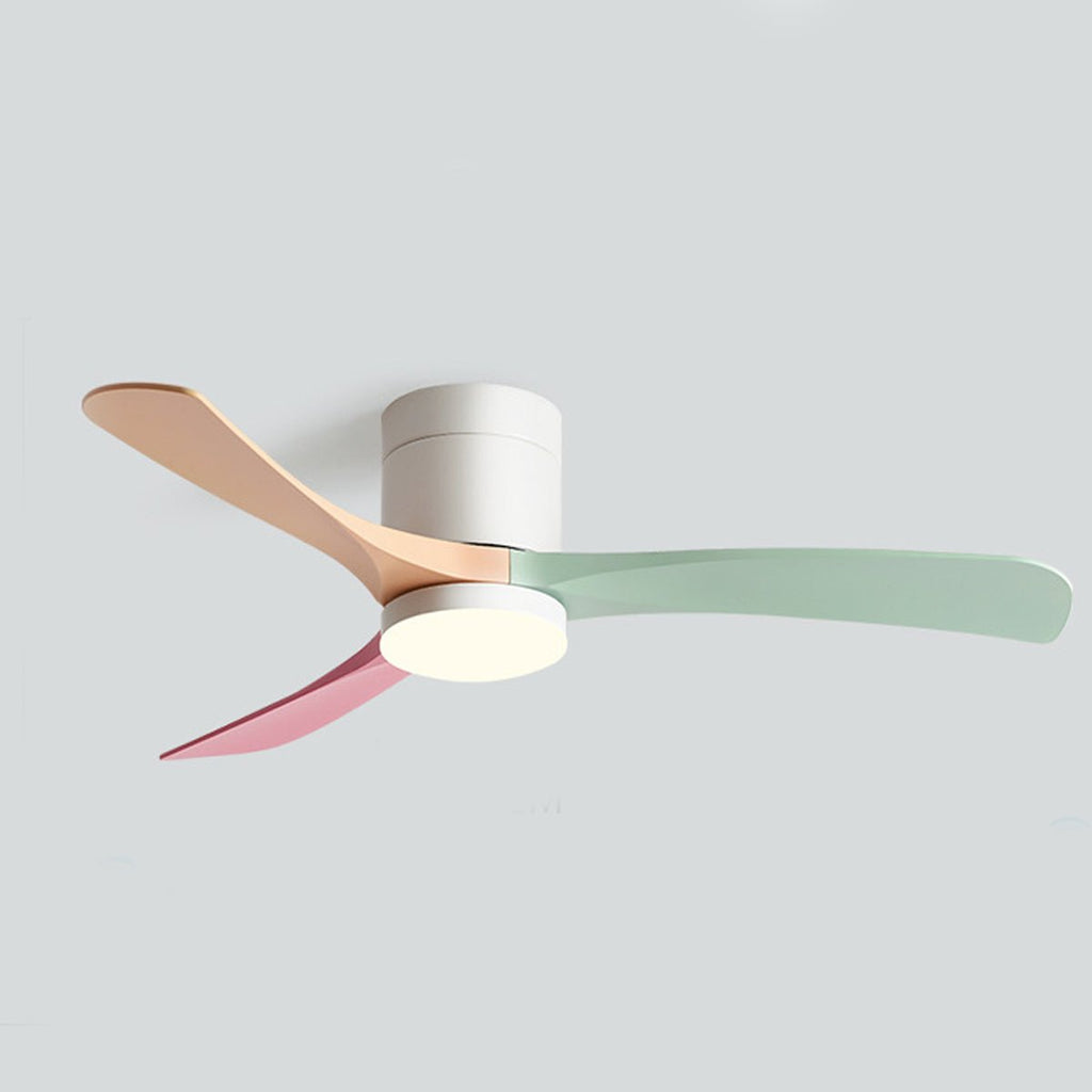 LED Ceiling Fan Light with Remote Control, 6-Speed Reversible Silent Motor, Dimmable 3-Color Lighting for Bedroom & Living Room