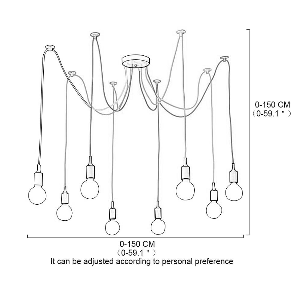 10-Head Adjustable Cluster Spider Pendant Light Fixture for Modern Home Decor & Customizable Ceiling Lighting