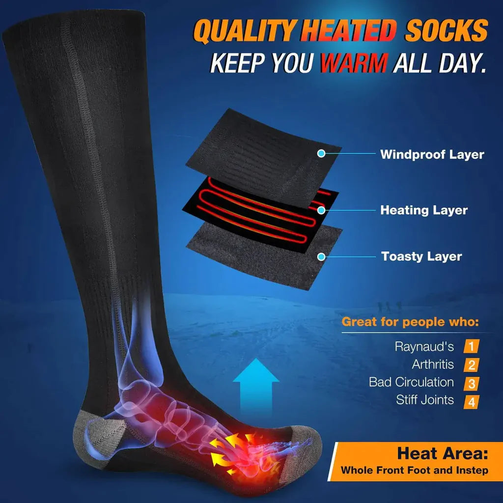 ThermoWarm Women's Heated Socks: Ultra-Warm Leg Socks for Extreme Cold - The Ultimate in Cozy, Heated Comfort