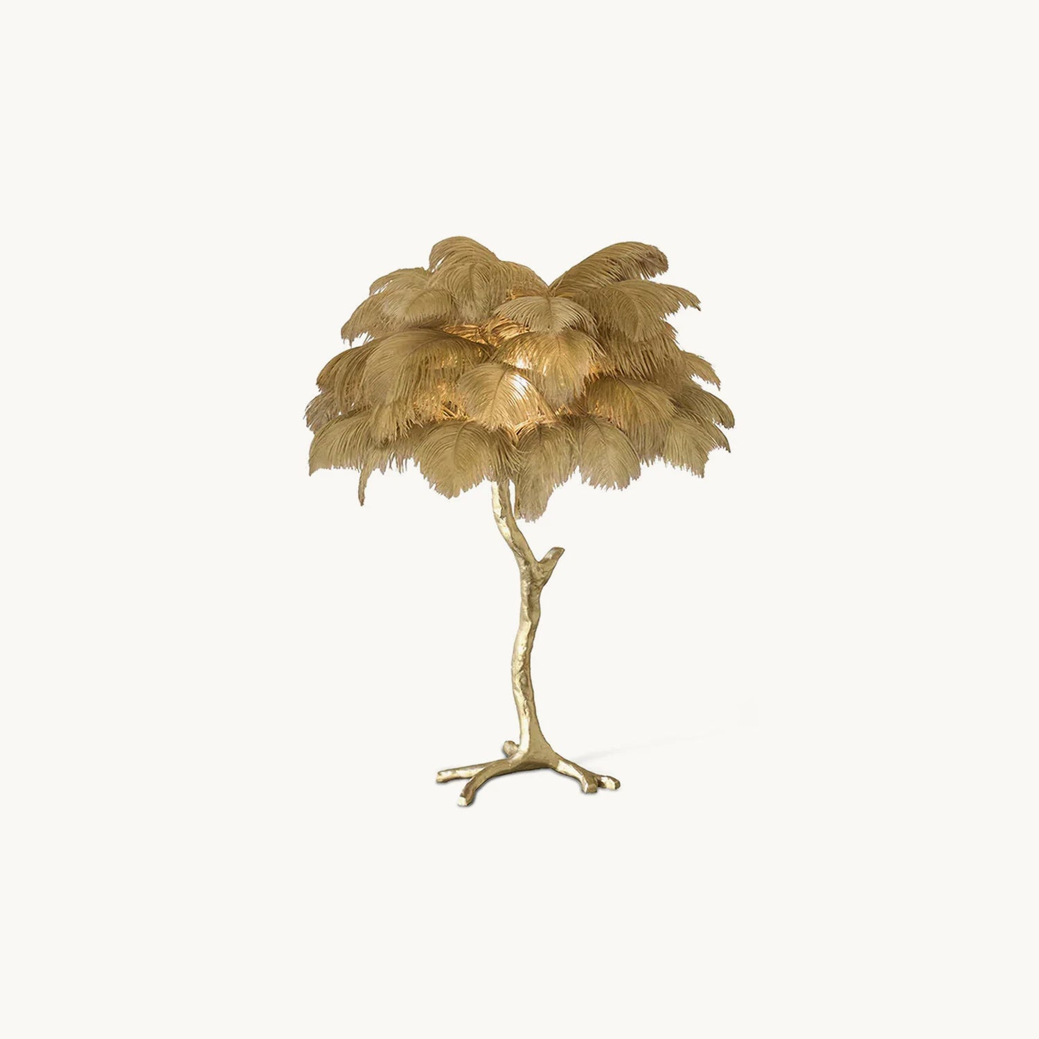Ostrich Feather Table Lamp with Adjustable Brightness for Living Room & Bedroom Decor