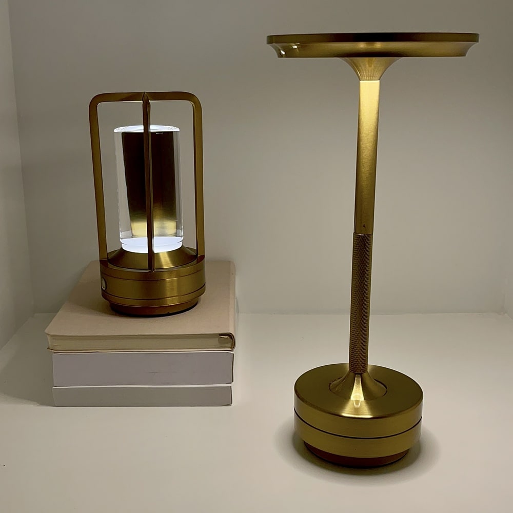 Cordless Metallic Table Lamp - Modern Design for Home & Office Lighting